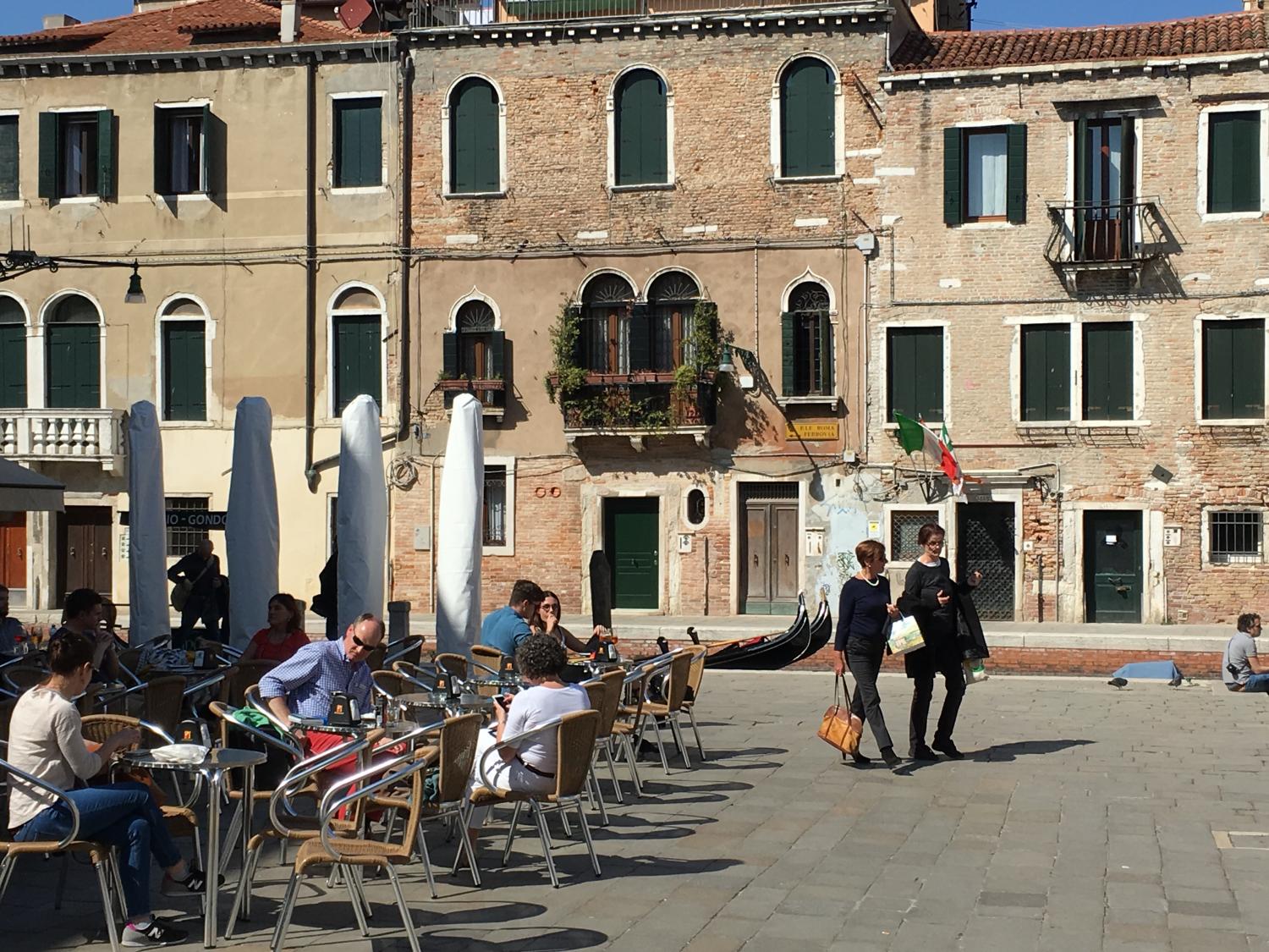 Lunching in the sunny Campo San Barnaba